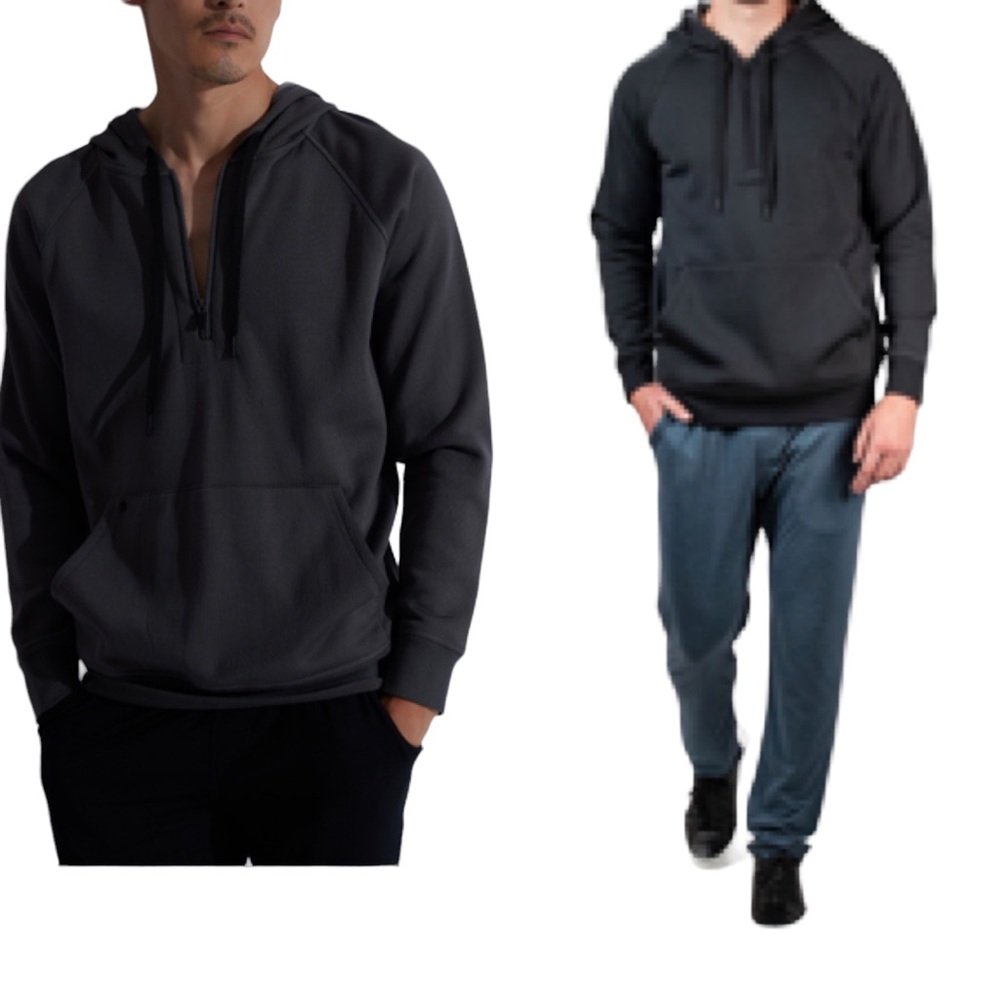 Natori Mens Sathya Cavi Hoodie Size XXL Black Sweatshirt Pullover Pocket $98 New